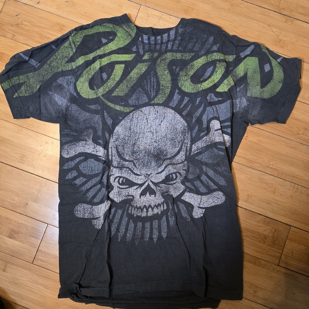 EXTREMELY RARE GIANT PRINT POISON BAND SHIRT SZ LARGE CONCERT TEE 2012